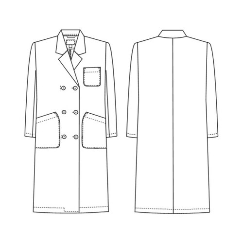 女子ダブル診察衣 ホワイト L TAP70