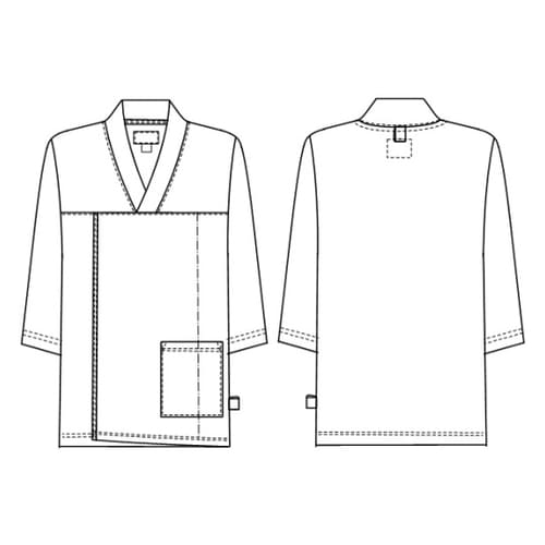 検診衣上衣 グレー M L K1436