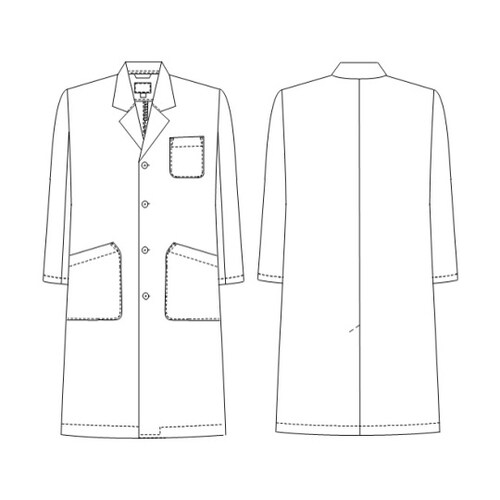 男子シングル診察衣 ホワイト L TAP65