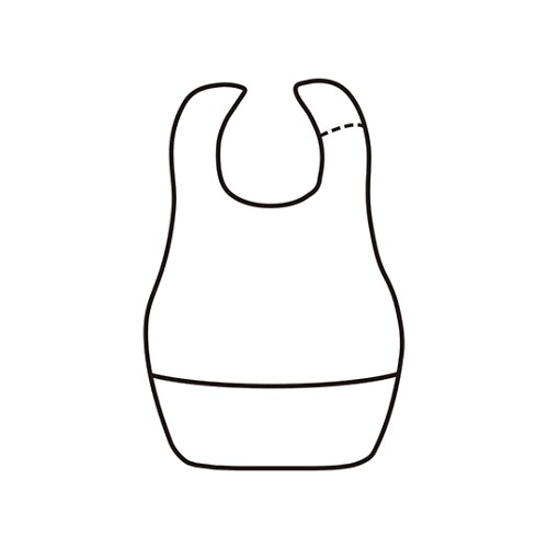 ポケット付食事用ミニエプロン B柄 丈56.5cm