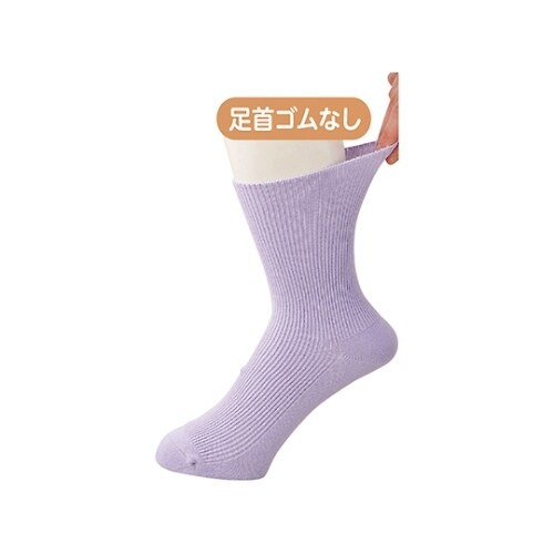 婦人足首ゴムなしソックス ベージュ 22−24cm