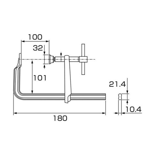 万力バーハンドル標準型100mm×100mm