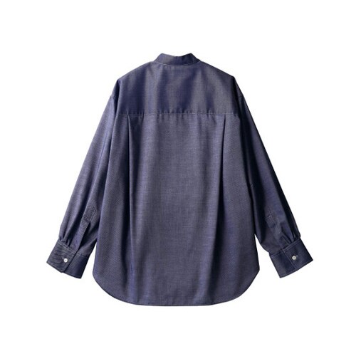 ワイドシャツ 長袖 ネイビー LL