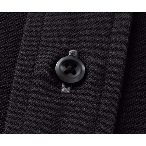 ニットシャツ 男女兼用 長袖 クロ S