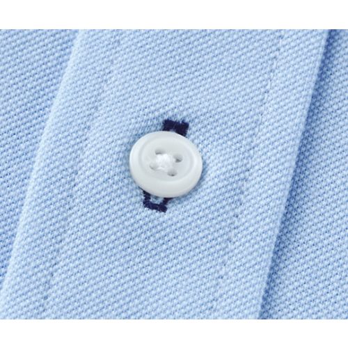 ニットシャツ 男女兼用 半袖 サックス S