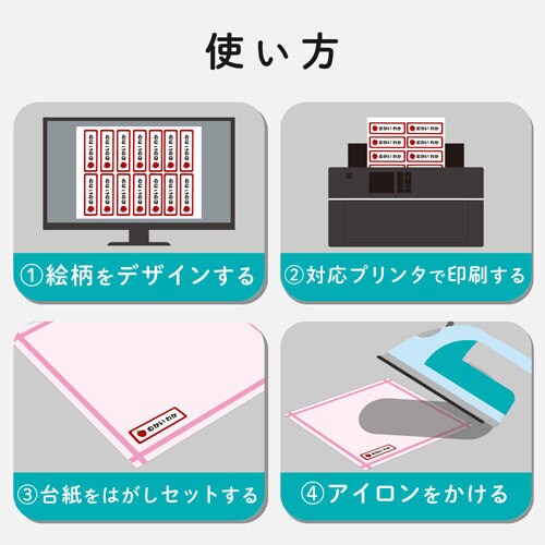 名前ラベル 布用 給食セット用