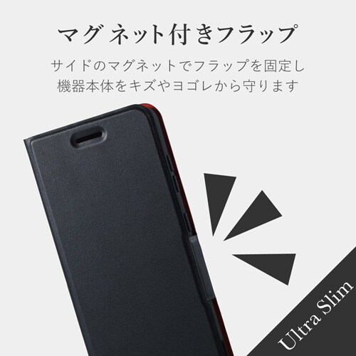 ソフトレザーケース/薄型/磁石付/ブラック