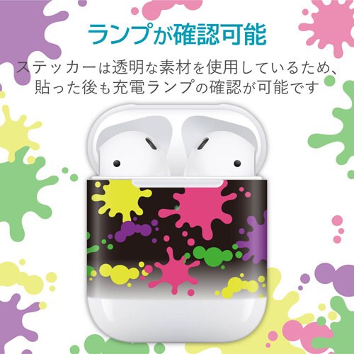 AirPodsステッカー スプラッシュ ブラック