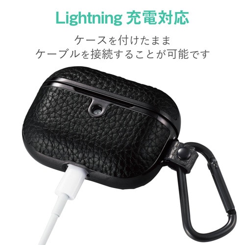 ソフトレザー/サイドメッキ/カラビナ付/ブラック