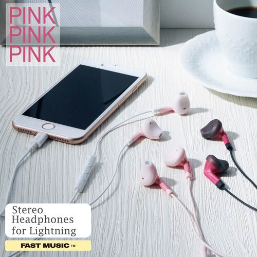 ライトニング接続イヤホンマイク ビビッドピンク