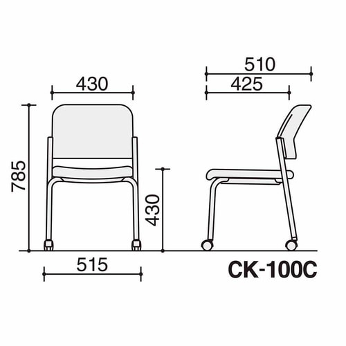 会議イス 100 ローズ脚シルバー軟床用