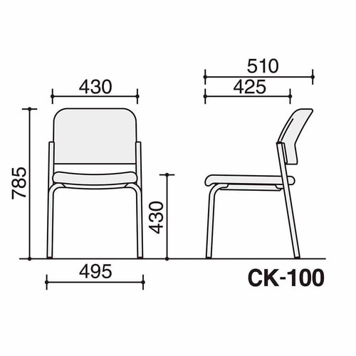 会議イス 100  4本脚 グリーン脚グレー