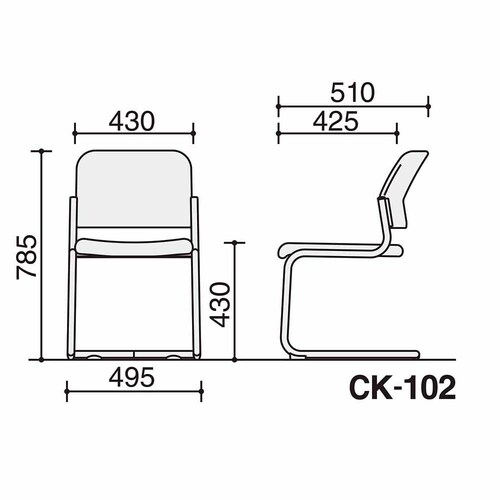 会議イス 100 L字脚 布グリーン脚シルバー