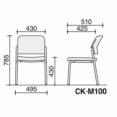 会議イス 100  4本脚 グリーン