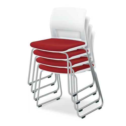 会議イス 160  4本脚 レザーグレー