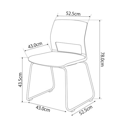 会議イス 160 サークル脚 レザーグレー