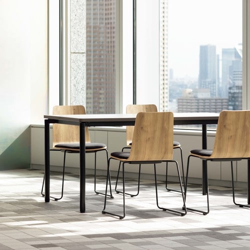 ミケットチェア サークル 塗装脚レザーグレー