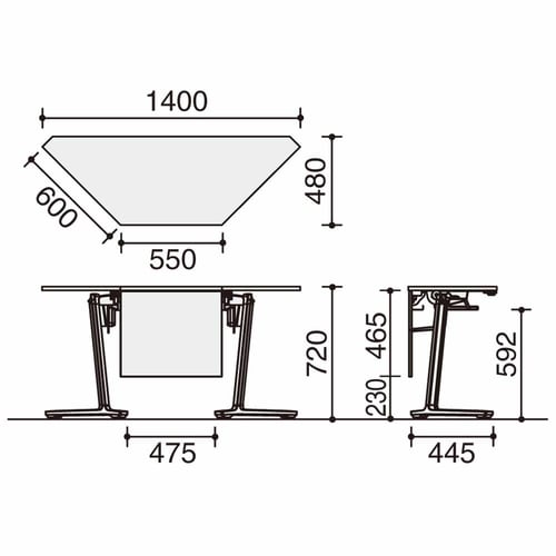 カ−ムコ−ナ− 幕板付W1400シルバー脚ホワイト