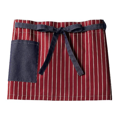 BW950345 サロンエプロン 紺/赤