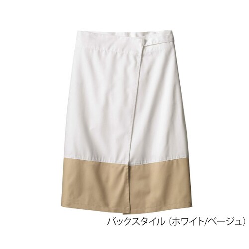 サロンエプロン 兼用 ホワイト/ベージュ フリー