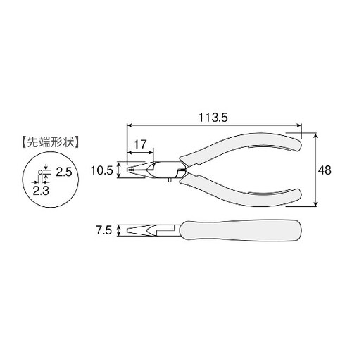 ミニチュア強力ペンチ(ESD対策品) Pー33