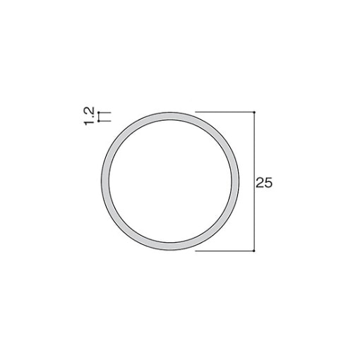 スチール丸パイプ25.4丸×1m TM100ー25