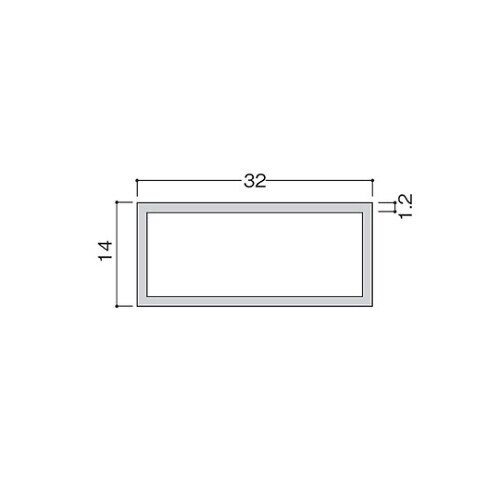 スチール角パイプ32×14×1m TK132ー14