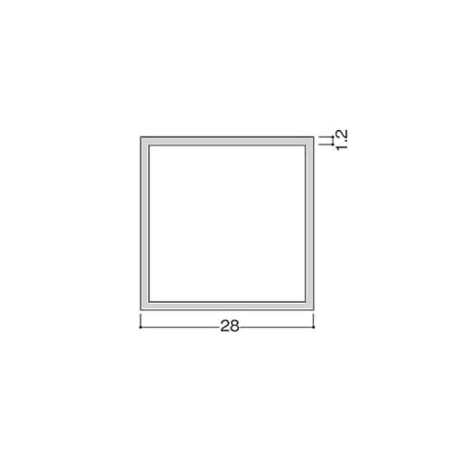 スチール角パイプ28角×2m TK200ー28