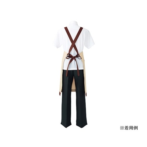 エプロン ベージュ・茶5ー101 フリー