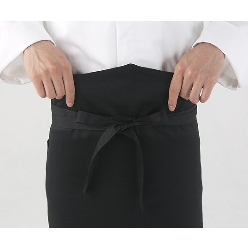 9ー1283 ロングエプロン黒 フリー