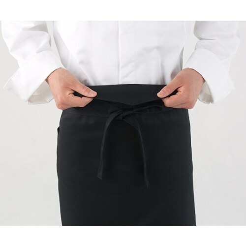 9ー1283 ロングエプロン黒 フリー