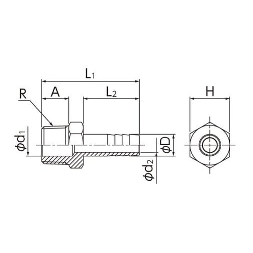 フローバル ステンレスニップル 1/8−6