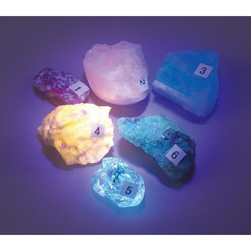 蛍光鉱物標本 長波6種