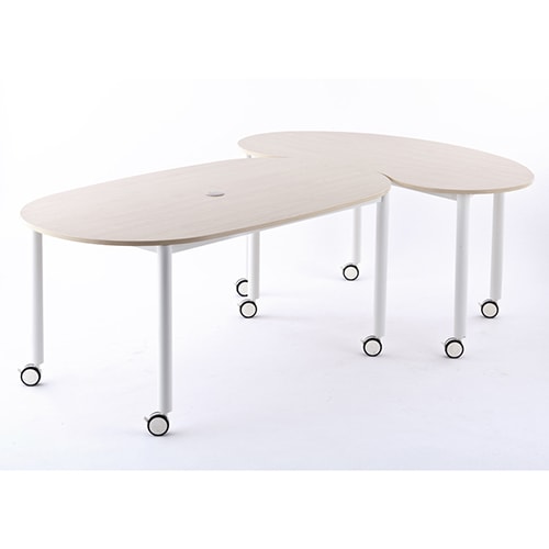 キャスターテーブル 豆型 ナチュラル