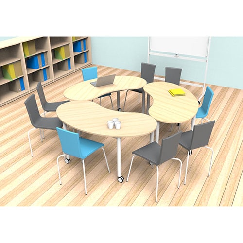 キャスターテーブル 豆型 ナチュラル