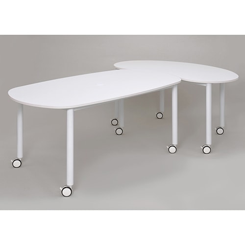 キャスターテーブル 豆型 ホワイト