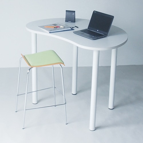 ビーンズ ハイテーブル 幅1200奥行800 白