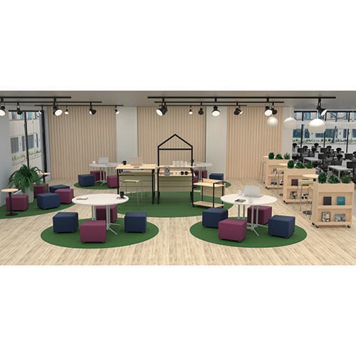 OAラウンドテーブル幅1200 ホワイト