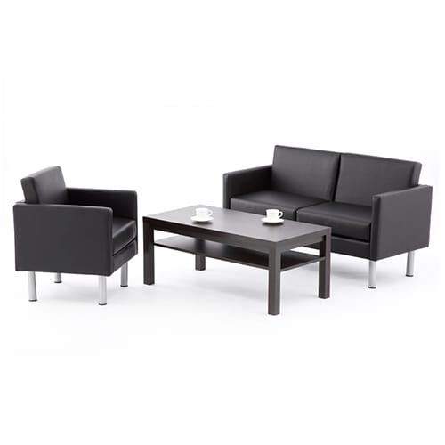 応接センターテーブル ワイド棚付 ダーク