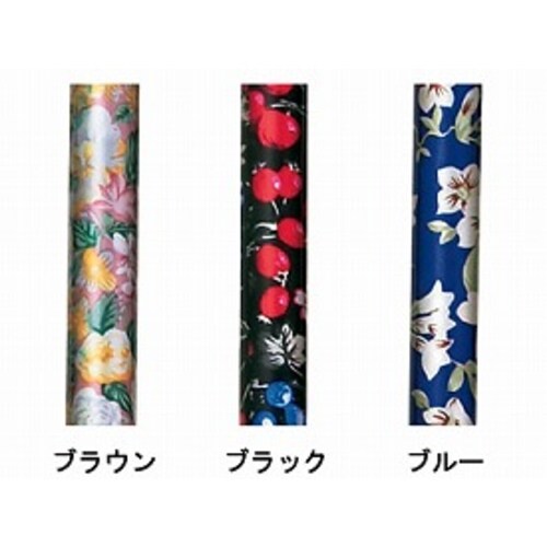 伸縮ステッキ (花柄) ブルー