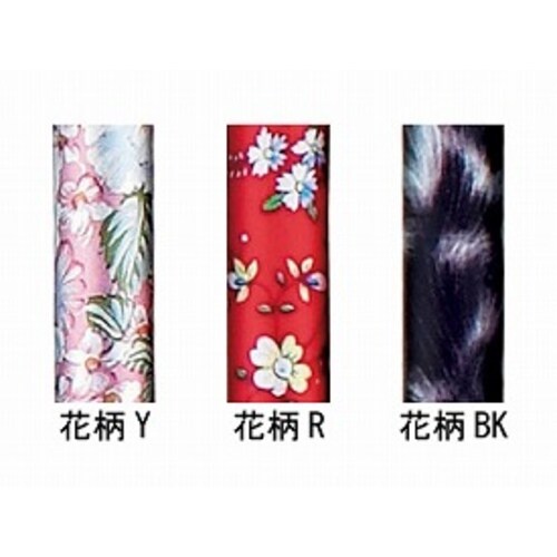 折りたたみコンパクトステッキ 花柄BK