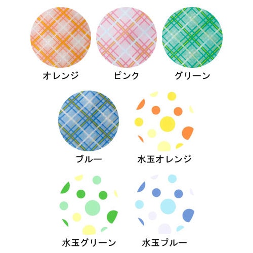 エコノミー食事用エプロン 水玉オレンジ