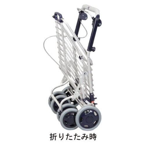 アルミワイヤーカート 花柄青