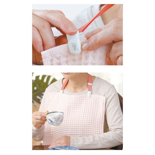 お食事エプロン のびるクリップ ムラサキ