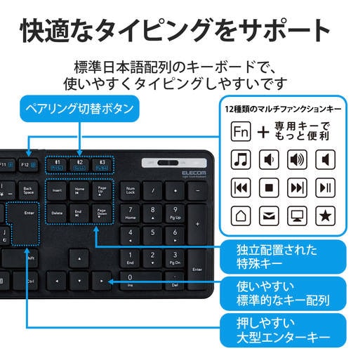 ワイヤレスキーボード フルキー 簡易パッケージ