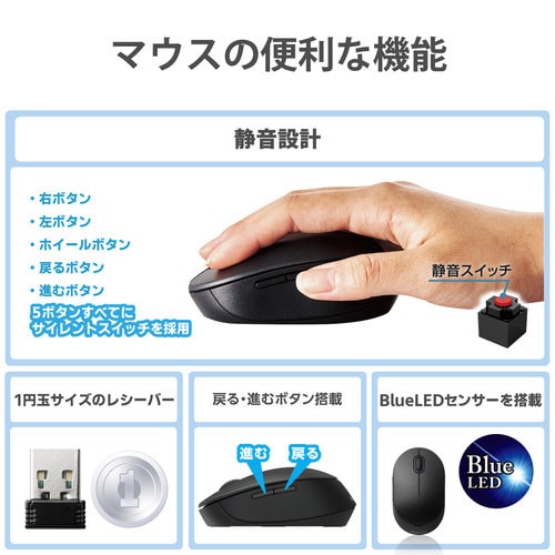 ワイヤレスキーボード フル マウス付き 静音 抗菌