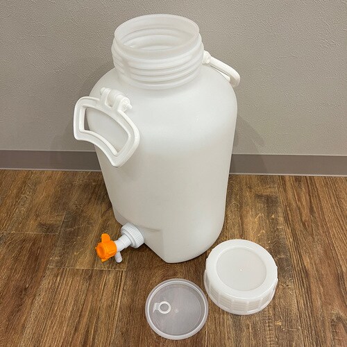 ハンディーボトル活栓付 10L 広口 耐薬コック付