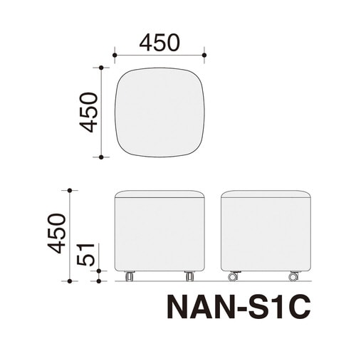 エニーソファ スツール アッシュターコイズ