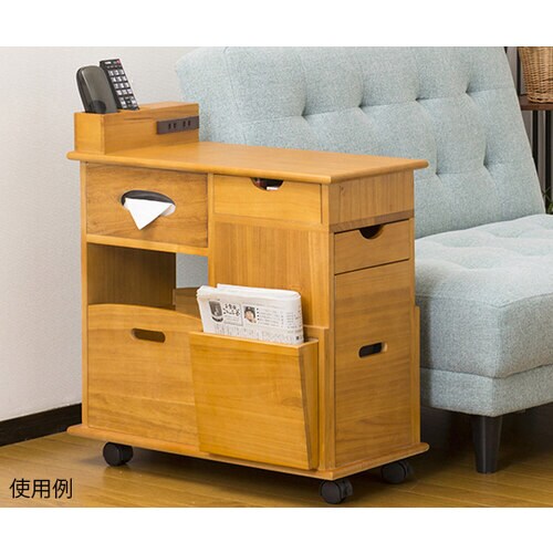 64838 ソファーサイド すっ桐ワゴン