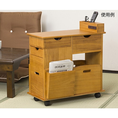 64838 ソファーサイド すっ桐ワゴン